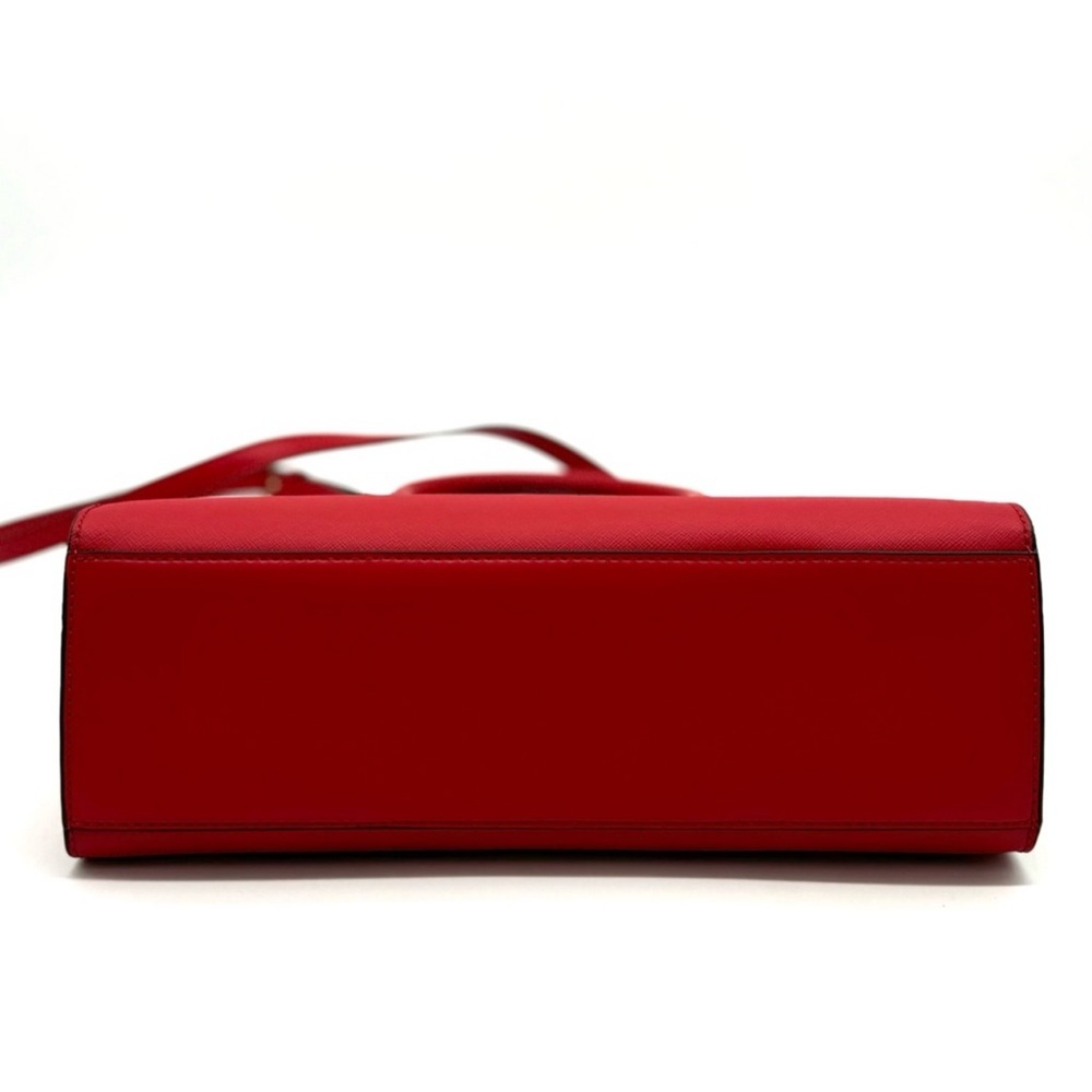 Michael Kors Sheila Medium Signature CZ Logo Satchel Crossbody Bag Bright Red - Picture 6 of 12
